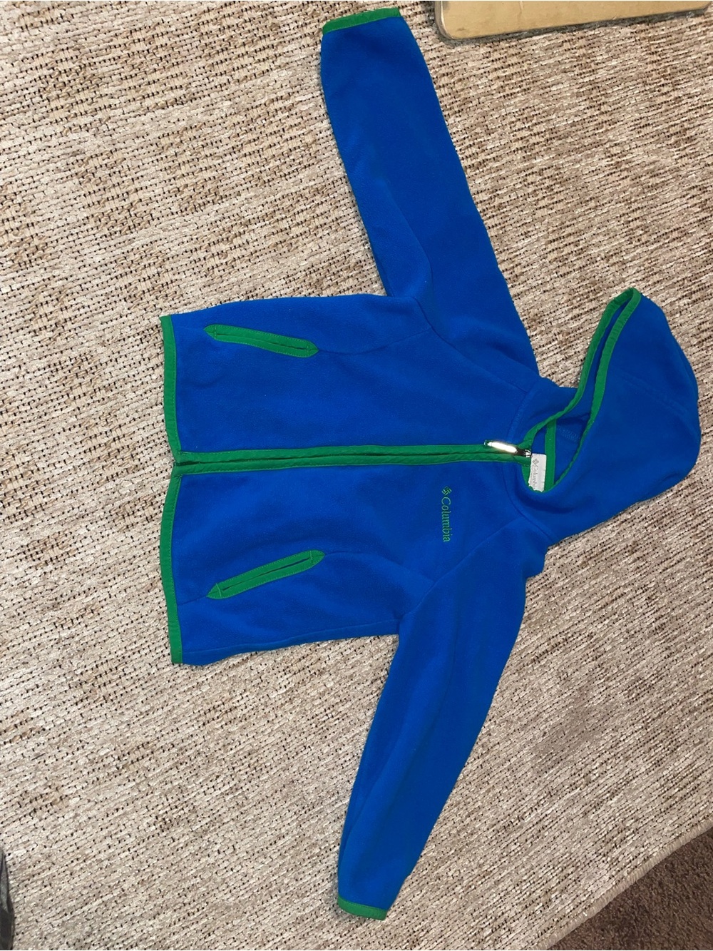 Columbia Blue & Green Hooded Fleece Jacket for Kids